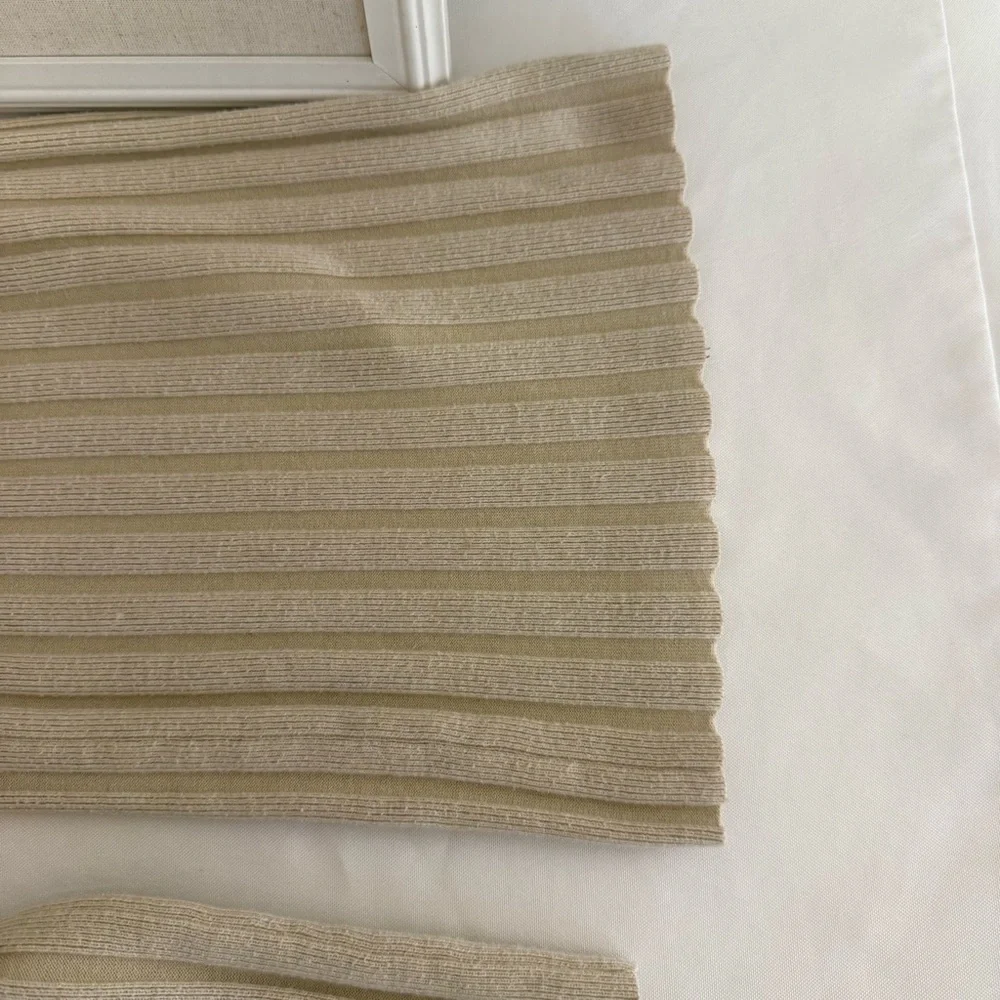 AUREUM Tan Casual Knit Bottoms with Ribbed Texture - Picture 3 of 4